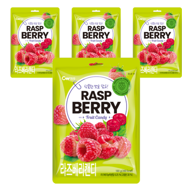 [청우식품] 라즈베리 캔디, 100g, 4개