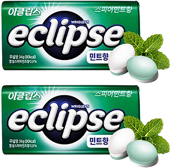 이클립스 스피어민트향 캔디, 34g, 2개