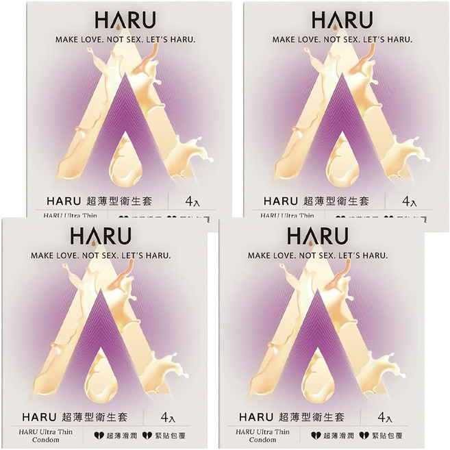 HARU 含春 Ultra Thin 極潤超薄柔型衛生套, 4個, 4盒