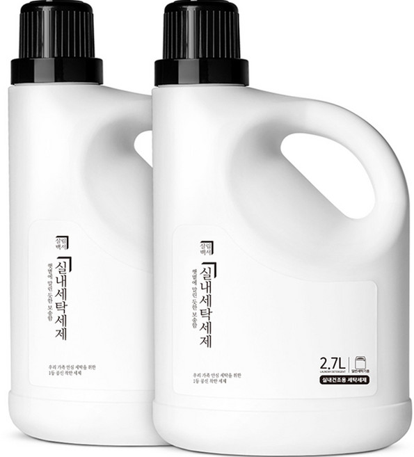 살림백서 실내건조 일반용 세탁세제 본품, 2.7L, 2개