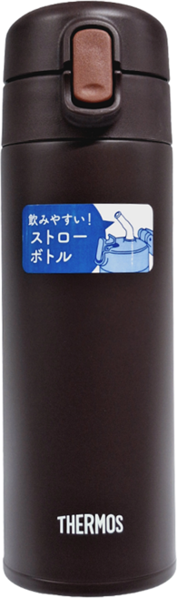 THERMOS 膳魔師 不鏽鋼真空吸管杯保溫瓶 FJM-350 咖啡色 350ml, 1個