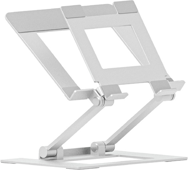 프레임바이 DW 스탠드 플러스 듀얼 노트북 태블릿 거치대 알루미늄 스탠드, 실버, 1개