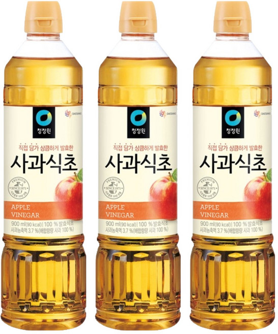 청정원 사과식초, 900ml, 3개