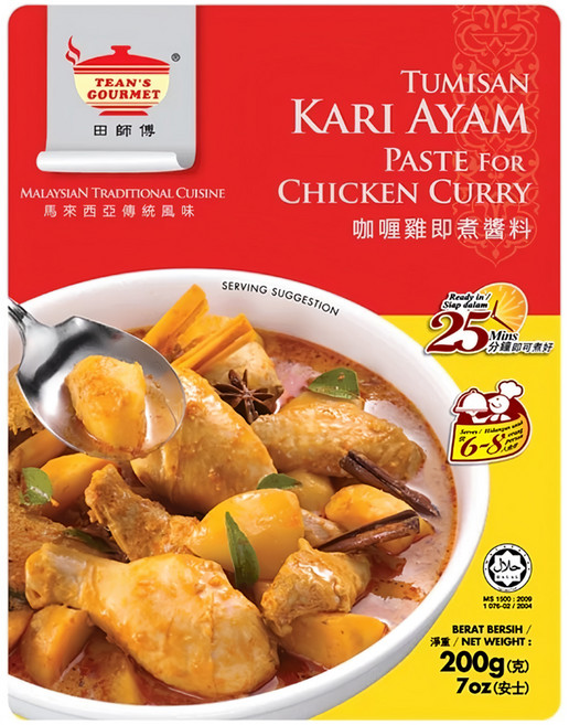TEAN'S GOURMET 田師傅 咖哩雞即煮醬料, 200g, 1包