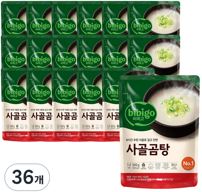 비비고 사골곰탕, 500g, 36개