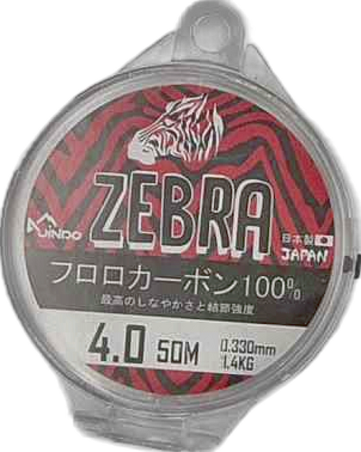 台灣 JiNDO Lure ZEBRA 斑馬 極柔軟 碳纖線 隱形線 前導線 母線 抗UV 耐磨 路亞 釣魚 日本製, 透明色, 1捲