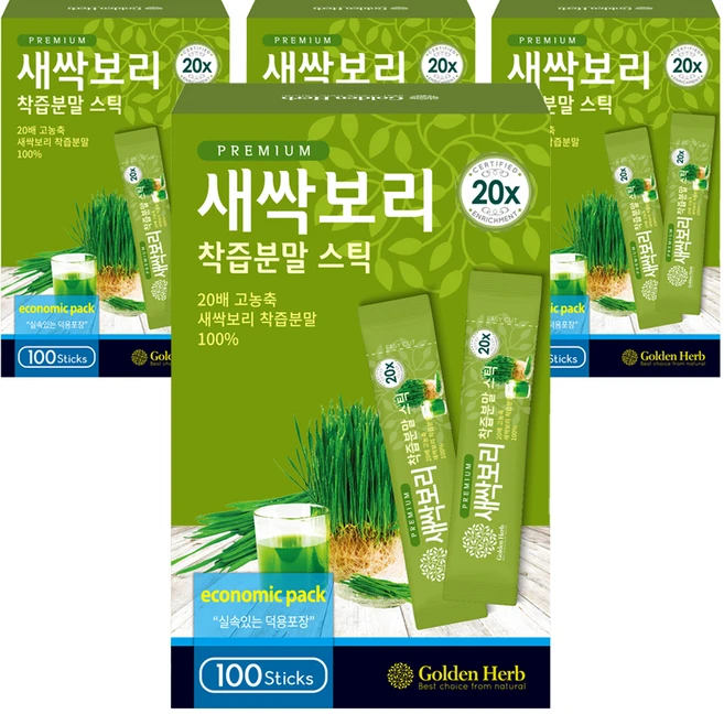 골든허브 프리미엄 새싹보리 착즙분말, 100g, 4개 - 쿠팡