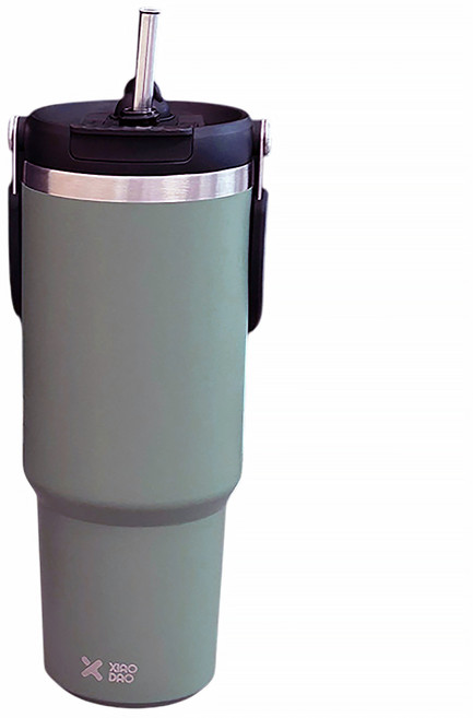 304不鏽鋼手提雙飲保溫杯 大容量 便攜水杯, 綠色, 900ml, 1個