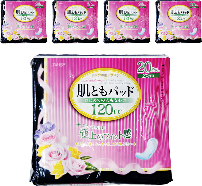 ELLEMOI 日本一番 失禁棉墊 中量型, 27cm, 20片, 5包