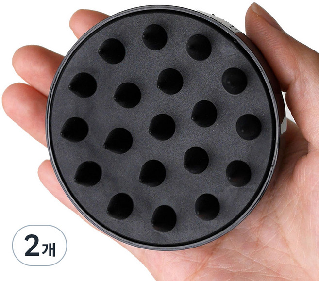 온비유 데일리 두피 마사지 샴푸 브러쉬 8 x 6 cm, 블랙, 2개