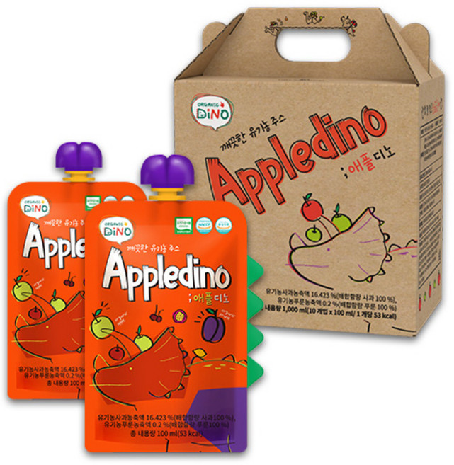 오가닉디노 깨끗한 유기농 과채주스, 100ml, 10개