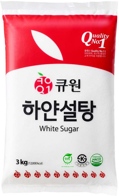 큐원 하얀 설탕, 3kg, 1개