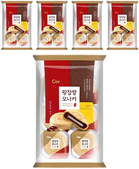 청우식품 왕찹쌀 모나카 8p, 240g, 5개