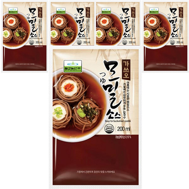 모밀 소스 파우치, 200ml, 5개