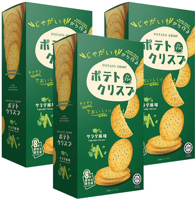 Win2 日本版 馬鈴薯脆餅 蔬菜味, 3盒, 160g