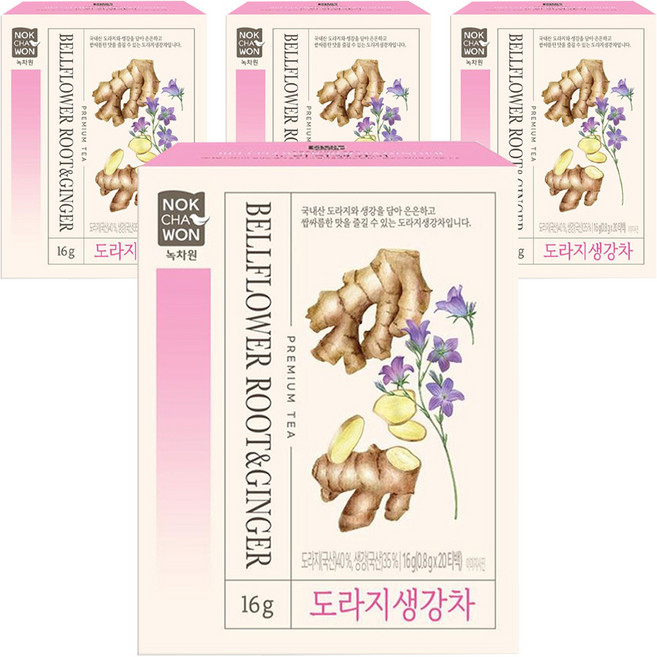 NOKCHAWON 綠茶園 桔梗薑茶, 800mg, 20入, 4個