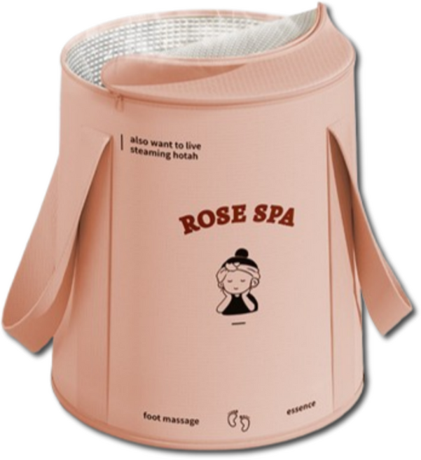 에르보 5단보온 접이식 족욕통, 1개, 러블리핑크
