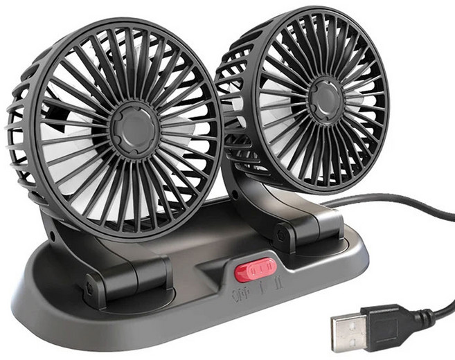 차량용 듀얼 선풍기, F410, 블랙