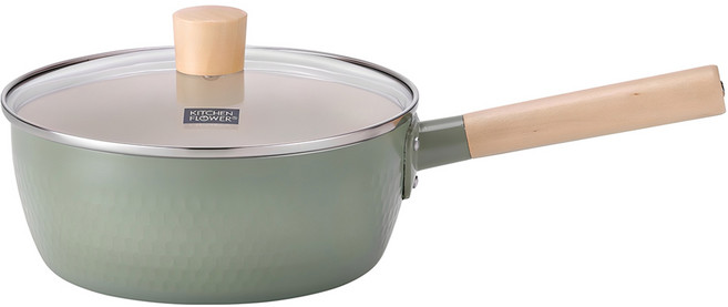 쿠킨 인덕션 우드 세라믹 편수 냄비, 20cm, 그린, 1개