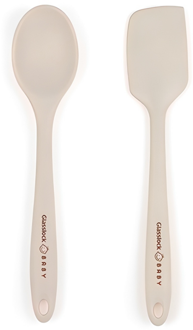 글라스락 실리콘 조리 도구 세트, 조리스푼 + 스파츌라, 1세트, 크림베이지