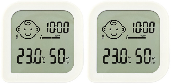 마더케이 디지털 온습도계, 아이보리, 2개