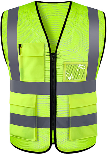 多口袋反光背心, 螢光綠, 1件