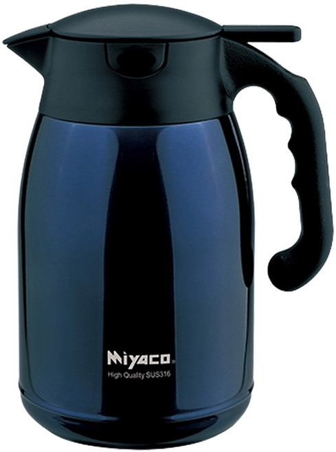 MiyAco 米雅可 經典316按壓式真空保溫壺, 藍色, 1.5L, 1個