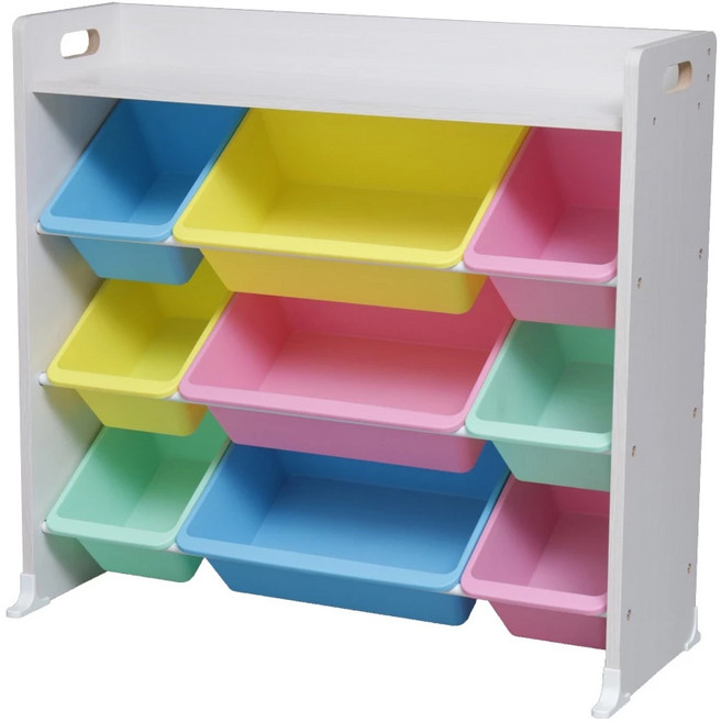 IRIS OHYAMA 愛麗思歐雅瑪 木質天板兒童玩具收納架 TKTHR-39 86.3 x 34.8 x 79.8cm, 繽紛 多色