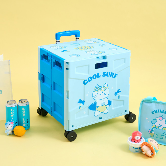 버터 썸머피크닉 폴딩카트, 블루, 1개