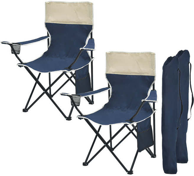 디유 아웃도어 접이식 캠핑 체어 2종 + 전용가방 2종 세트, 네이비투톤 + 네이비투톤, 1세트