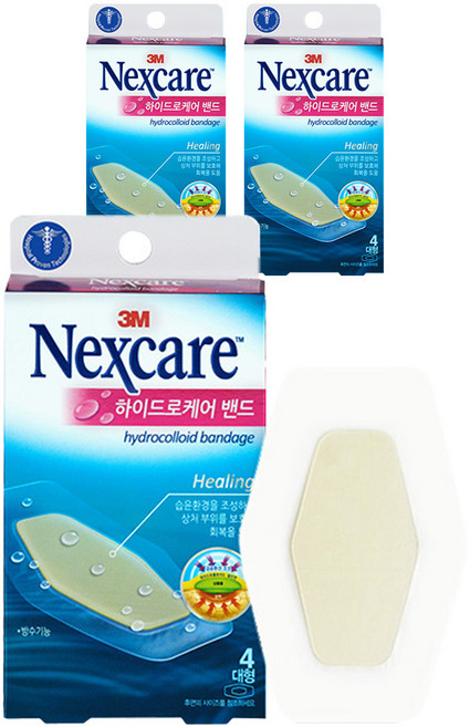 3M 넥스케어 하이드로케어 밴드 대형 4매, 3개
