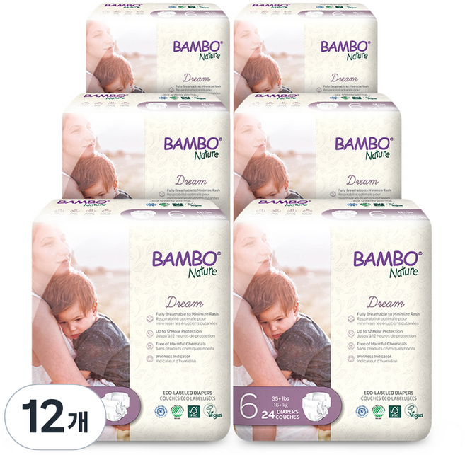 밤보네이처 밤보 드림 밴드형 기저귀 남여공용, 6단계, 288매
