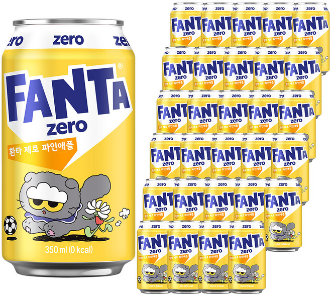 환타 제로 파인애플 탄산음료, 350ml, 48개