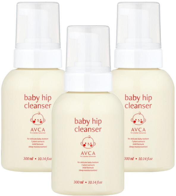 아브카 순한 아기 엉덩이 포밍 클렌저 무향, 3개, 300ml