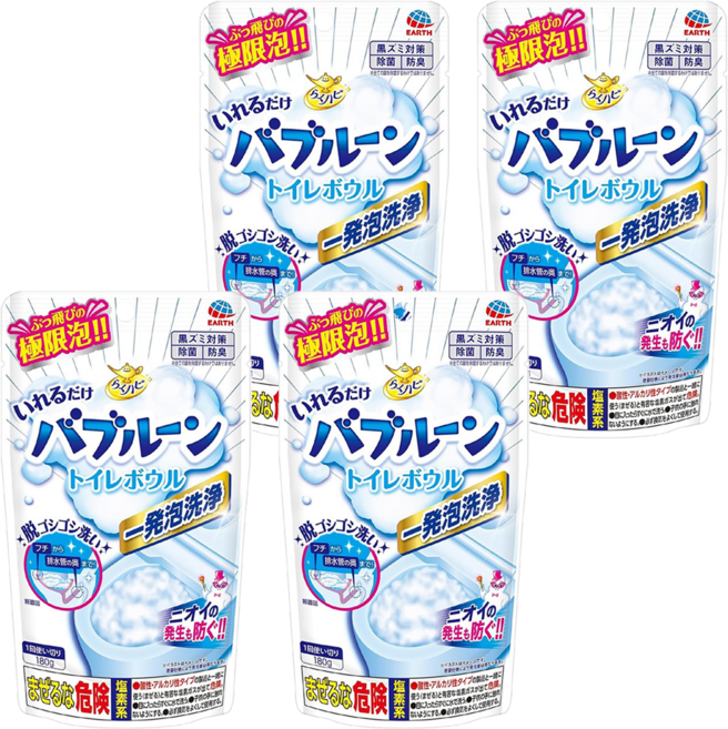 EARTH 地球製藥 發泡馬桶清潔粉, 180g, 4包