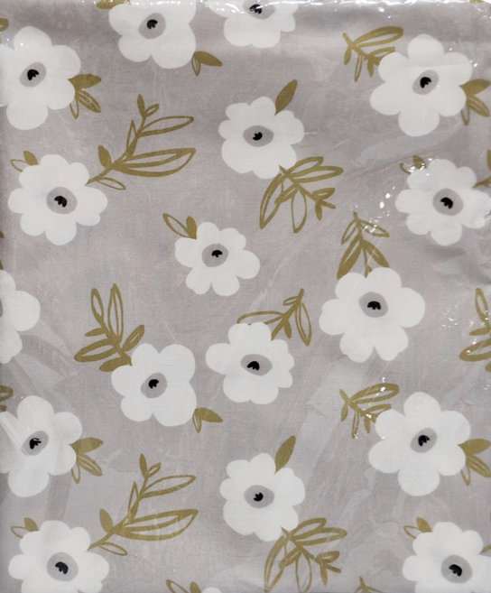 COTTONVILL 20支棉質布料, 淺灰花朵款, 1件