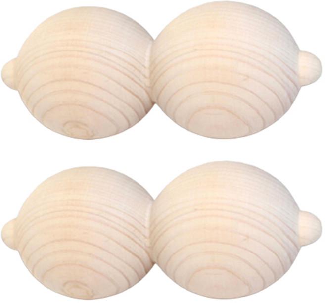 JAYJUN 扁柏木雙球, 2個, 混合顏色