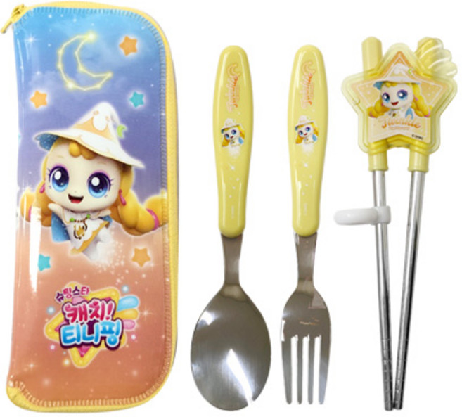 르번 아동용 슈팅스타 캐치티니핑 알찬 교정 젓가락 세트, 빤짝핑, 1세트