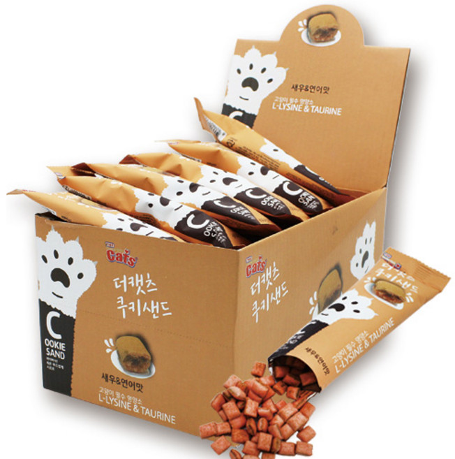 더캣츠 고양이 쿠키샌드 간식, 혼합맛(새우/연어), 20g, 30개