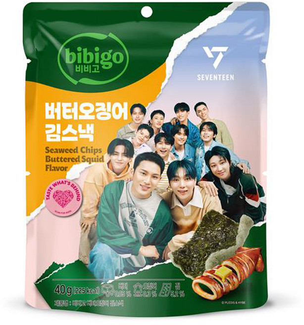 비비고 버터오징어 김스낵, 1개, 40g