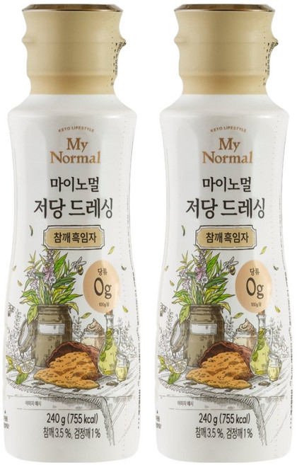 마이노멀 저당 드레싱 참깨흑임자, 240g, 2개