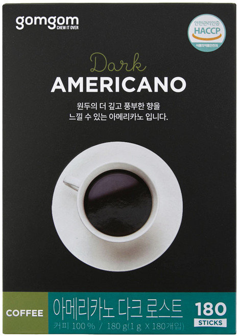 곰곰 아메리카노 다크로스트, 1g, 180개입, 1개