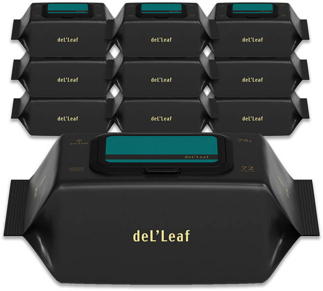 델리프 도톰 엠보싱 저자극 아기물티슈 넘버 세븐 카키 캡형, 75g, 72매, 10개