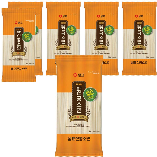 샘표국시 오리지날 진공소면, 900g, 6개