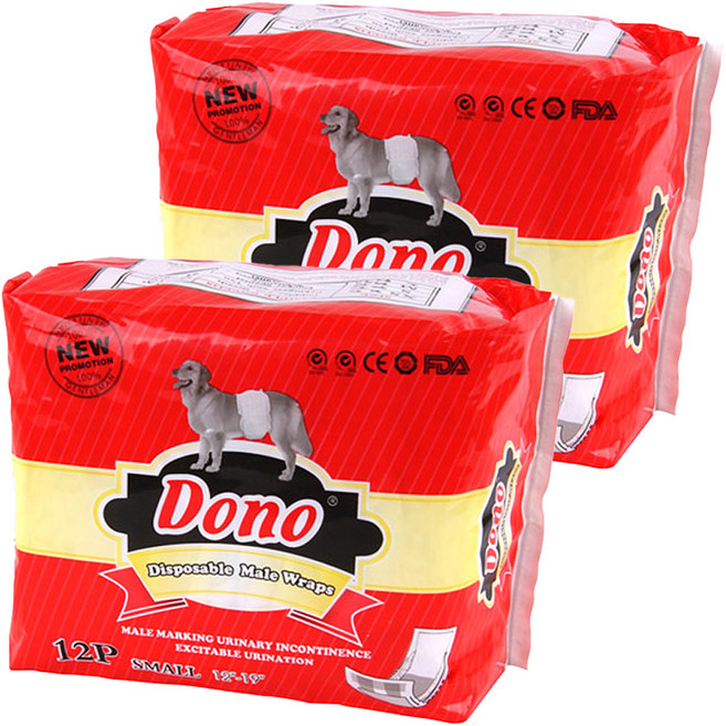 DONO 숫컷용 매너 패드, 소형, 12개입, 2개
