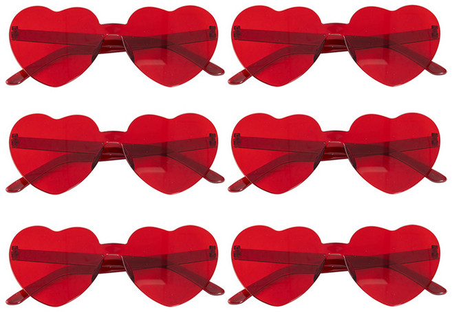 조이파티 셀카 파티 안경, 하트레드, 6개