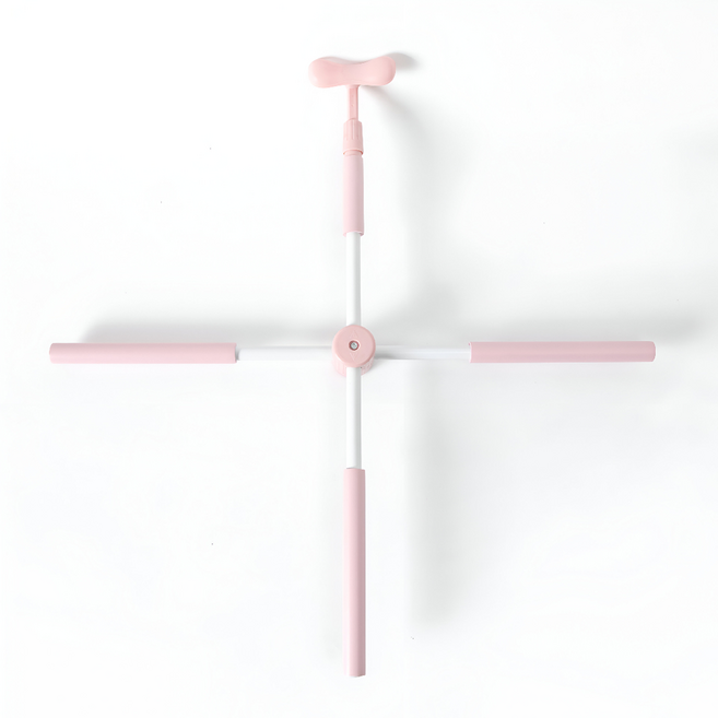 코히모 홈트 필라테스 요가 십자 360도 회전형 높이조절 스트레칭 봉 4W367, 라이트 핑크, 1개