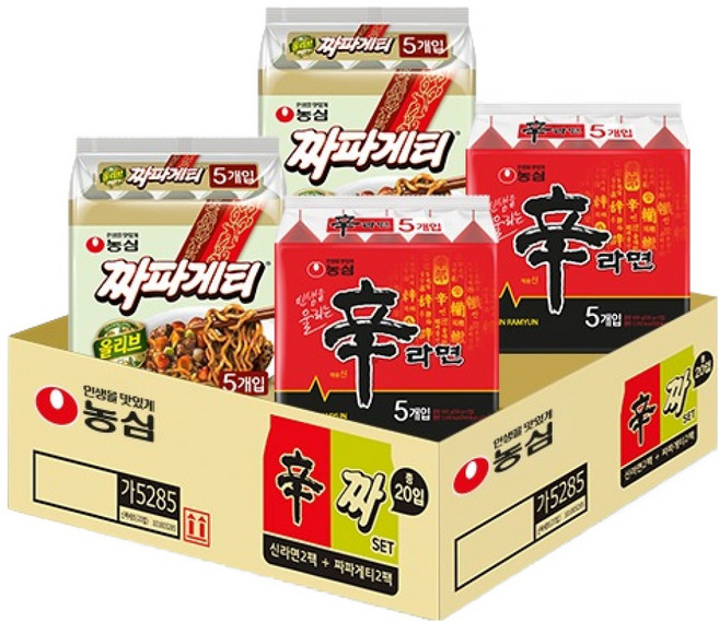 농심 신라면 10개 120g + 짜파게티 10개 140g 세트, 1세트