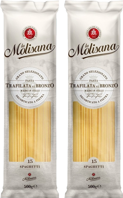 la Molisana 茉莉 石臼碾磨 義大利直麵 NO.15 嚴選杜蘭小麥研磨 銅模壓製技術 高含量蛋白質, 500g, 2包