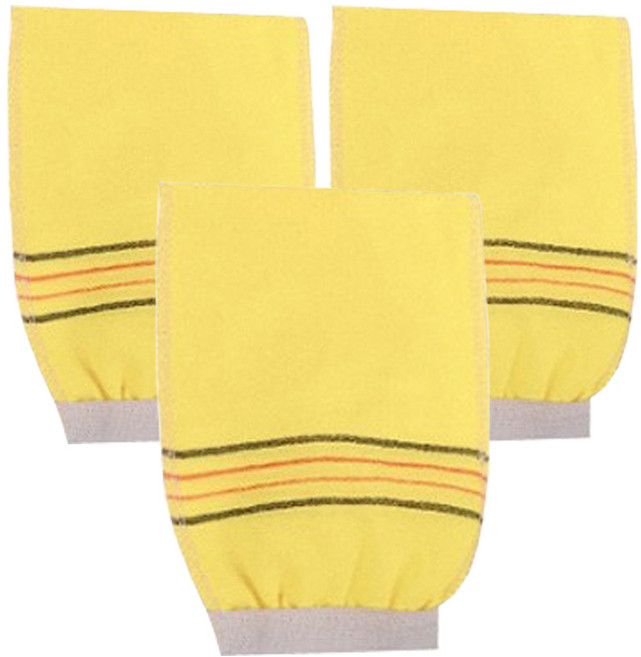 비타벨로 대형 고급 이태리 때밀이 타올, 옐로우, 3개